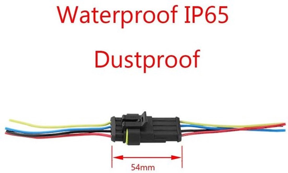 - 4 Polige Auto Waterdichte Connector - 5 Stuks - Betrouwbare Verbinding - 16AWG - Elektrische Connectoren - Geschikt voor Diverse Voertuig...