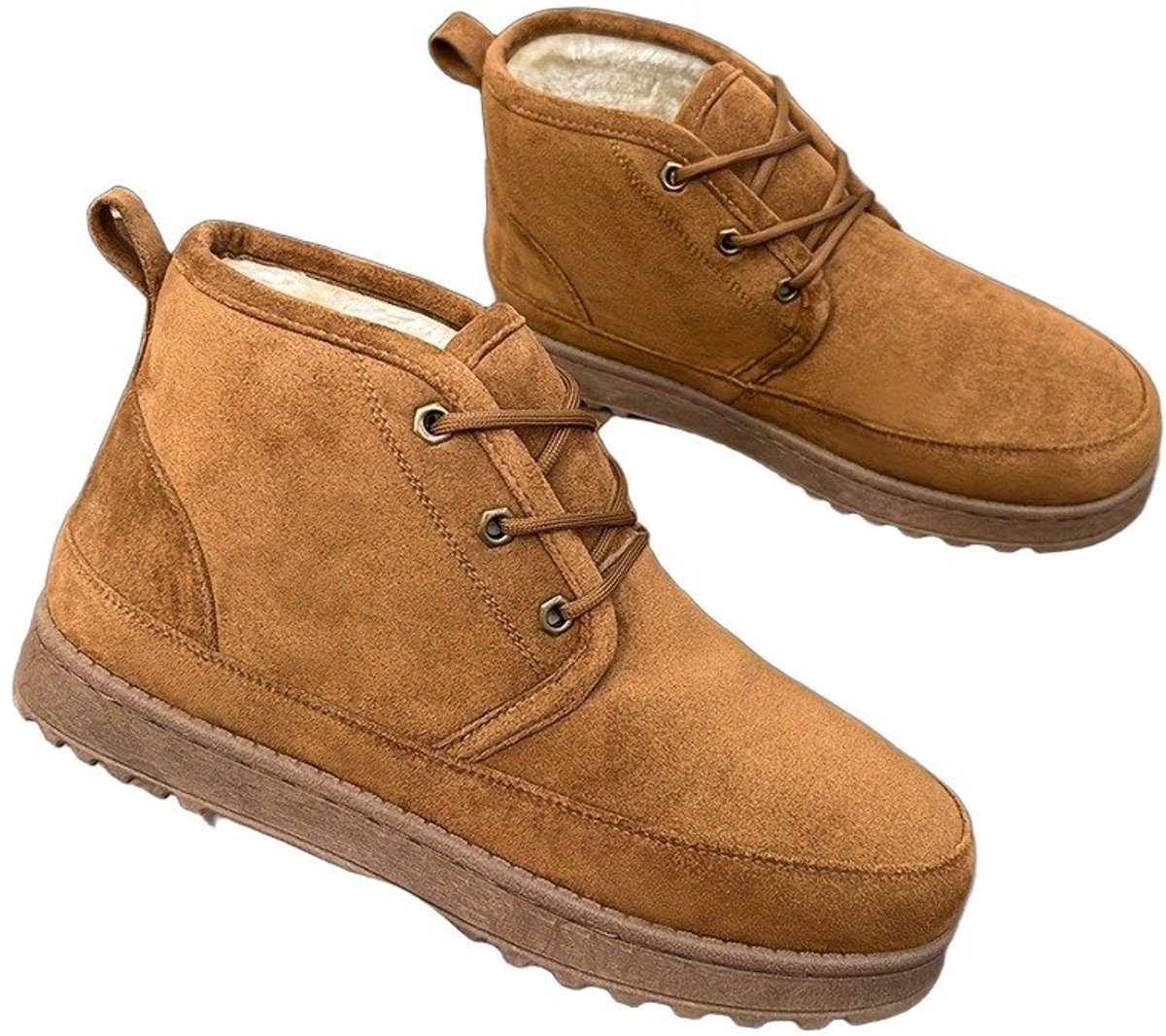 Currero Snowboots Heren Sneeuwlaarzen Heren Winterlaarzen Gevoerde Winterschoenen Waterdicht Antislip Zool Warm Gevoerd Wandellaarzen Winter Kameel Geel