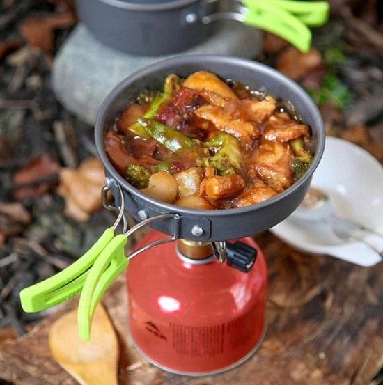 18-delige Kampeer Kookset: Pot, Pan, Ketel & Bestek voor 2 Pers. — afbeelding 4