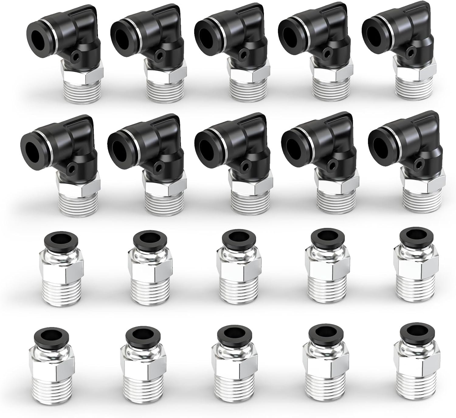 Push-to-connect koppelingen 10 mm buis-OD - 1/8" BSP-schroefdraad - 10 stuks - eenvoudig te installeren - ServiceTopper