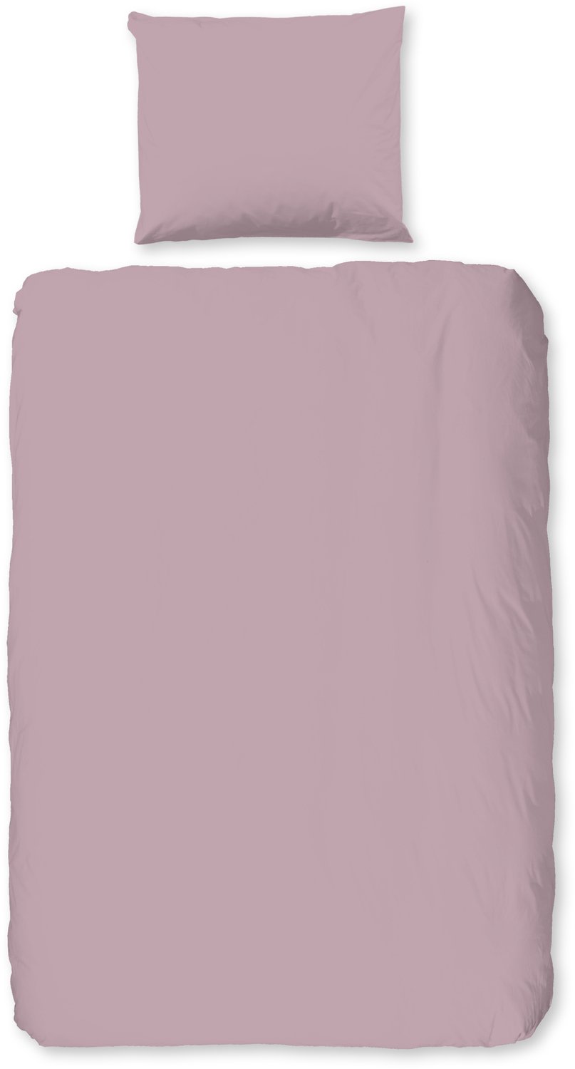 Good Morning dekbedovertrek effen kleur - Ledikant/ baby - Zacht roze - 100% Katoen renforce Soft pink