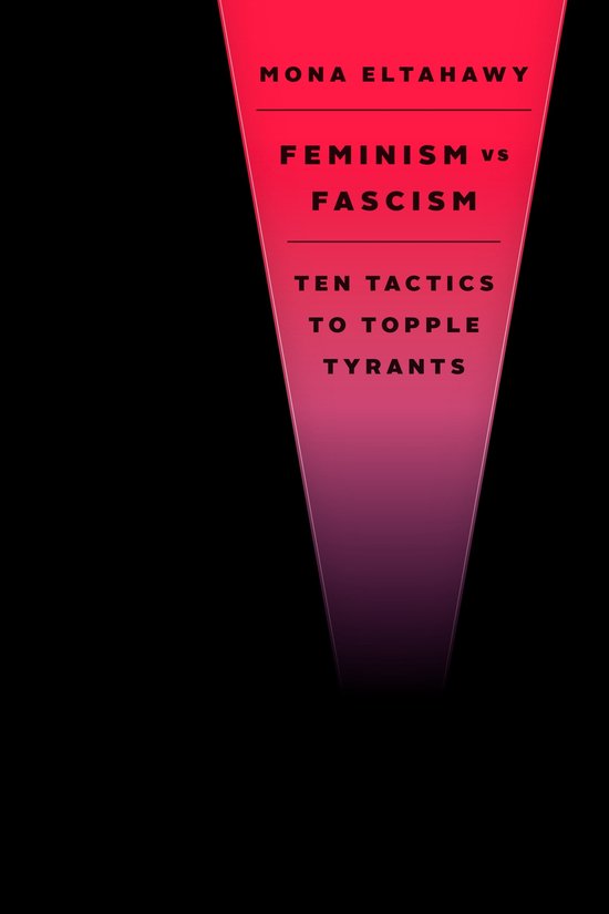 Boekomslag met roze-naar-paarse gradiënt en zwarte tekst: Feminism vs Fascism door Mona Eltahawy.