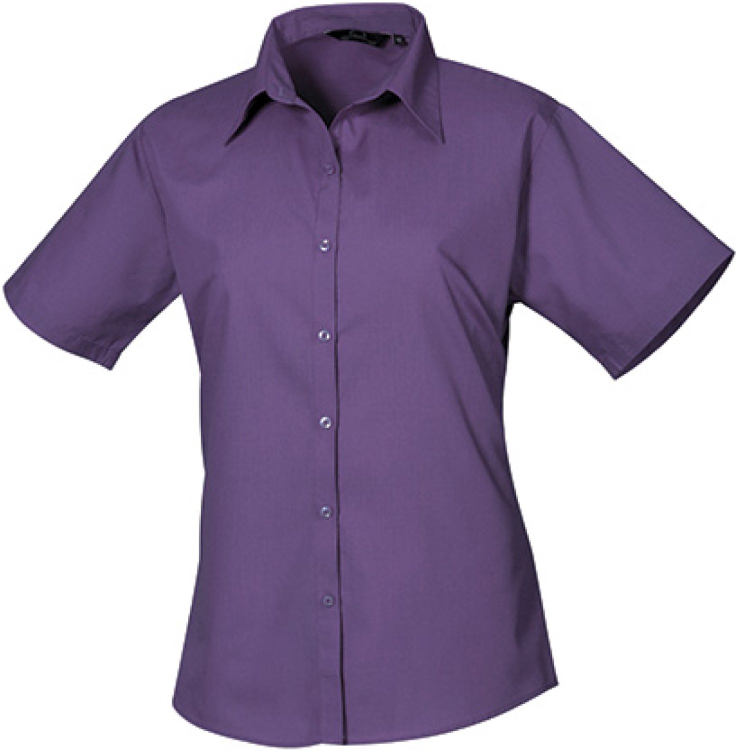 Premier Workwear - Women´s Poplin Short Sleeve Blouse - Purple - 54 (6XL/26)