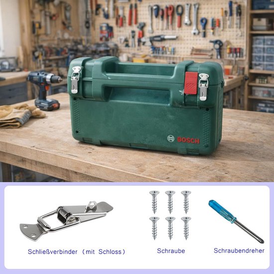 4-delige set spanvergrendelingen met schroeven en schroevendraaier, 56 mm — afbeelding 4
