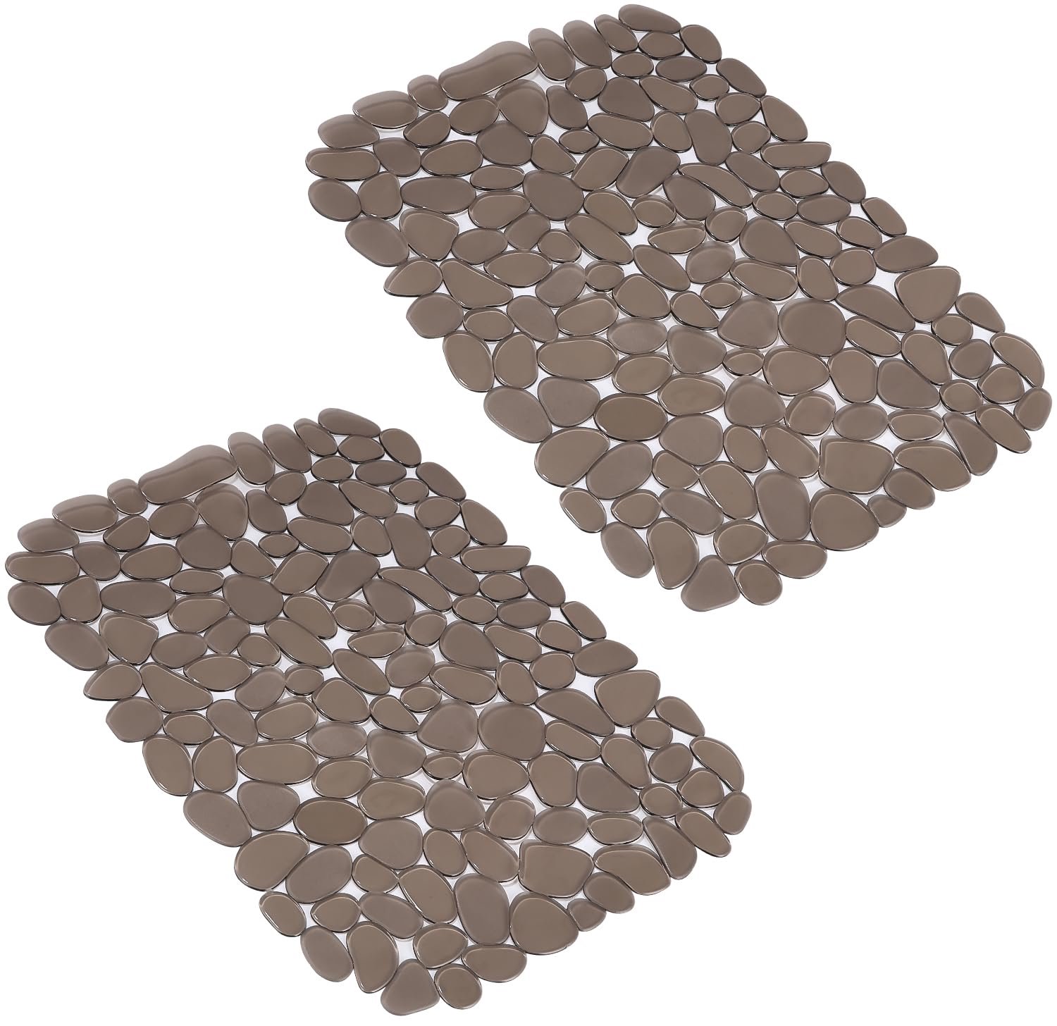 Set van 2 PVC Afvoer Matten, Lichtgrijs, 40 x 30 cm