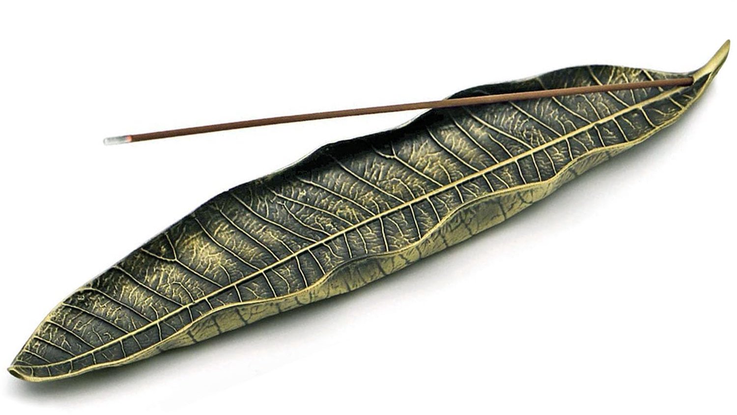 Incense Stick Holder - 24cm Zinklegering Asopvang Blad voor Thuis en Yoga