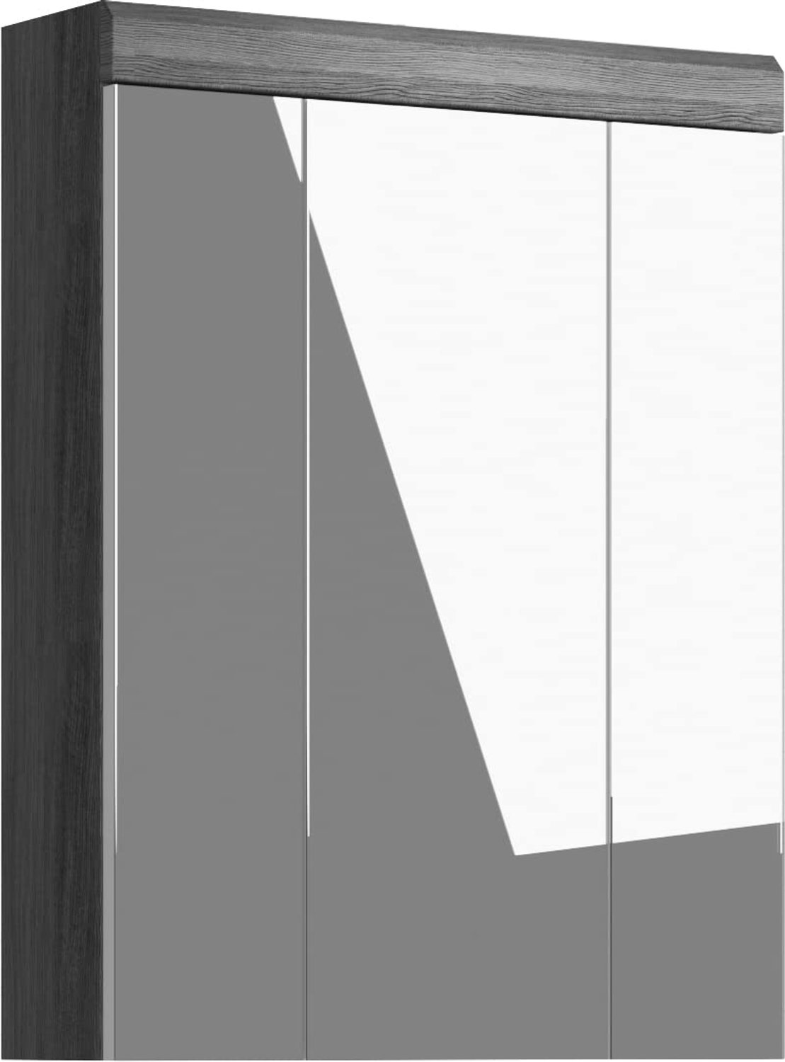 Spiegelkast met 3 Deuren en 6 Planken Hoogglans Wit