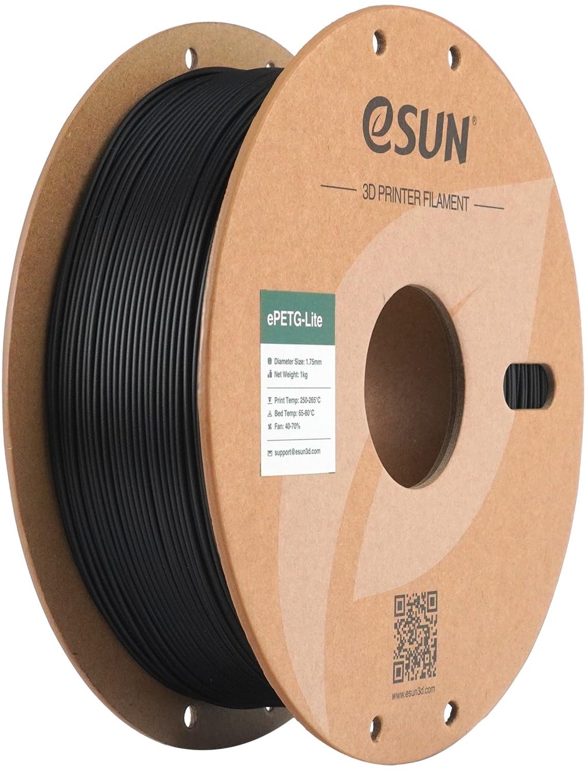 PETG Filament 1.75mm, 1kg voor 3D Printen, Zwart