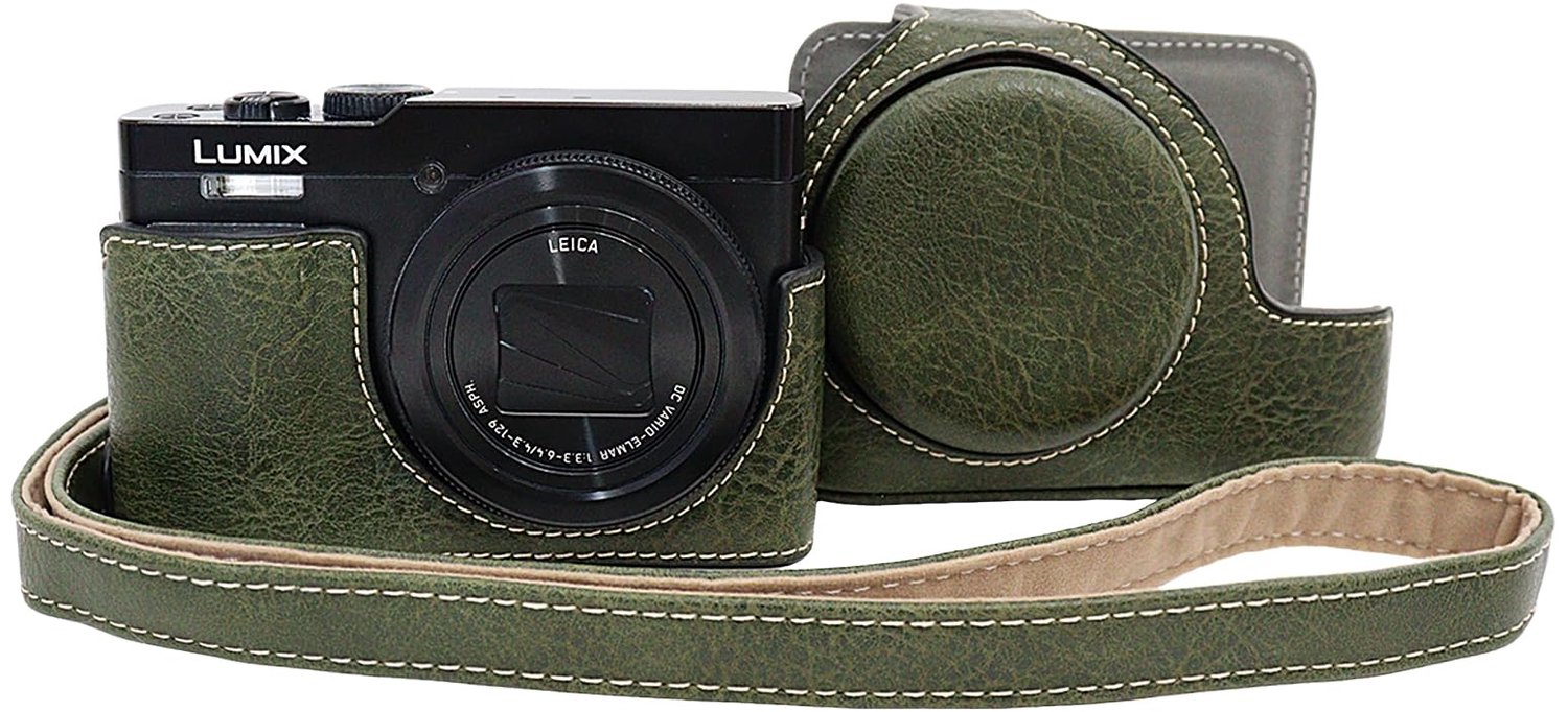 PU Leren Tas voor Panasonic Lumix DC-TZ99 in Groen