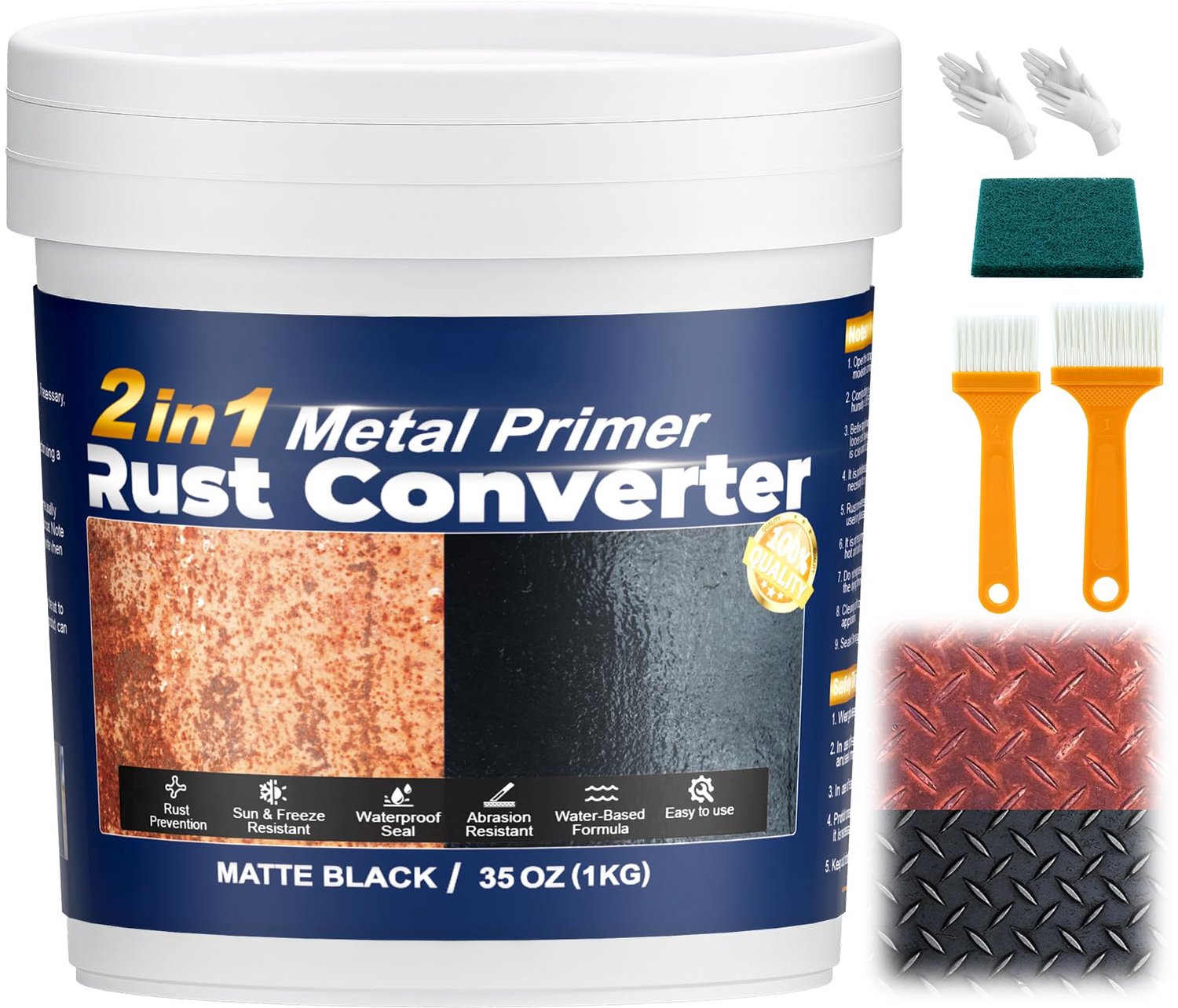 Roestomvormer 2-in-1 - Roestverwijderaar - Metaalprimer - Hittebestendig - Waterbasis - Bescherming tegen corrosie - Roestwerende Coating