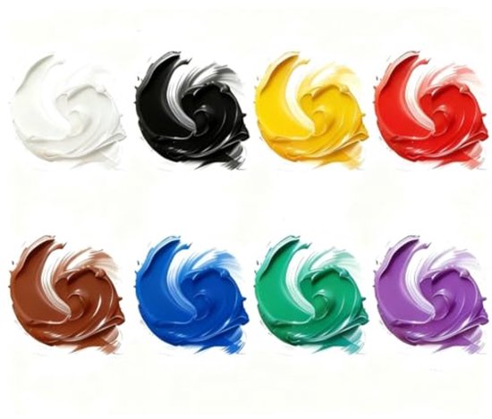 Acrylverfset met 8 kleuren - Zware bodypaint in knijpflessen 1000 ml — afbeelding 3