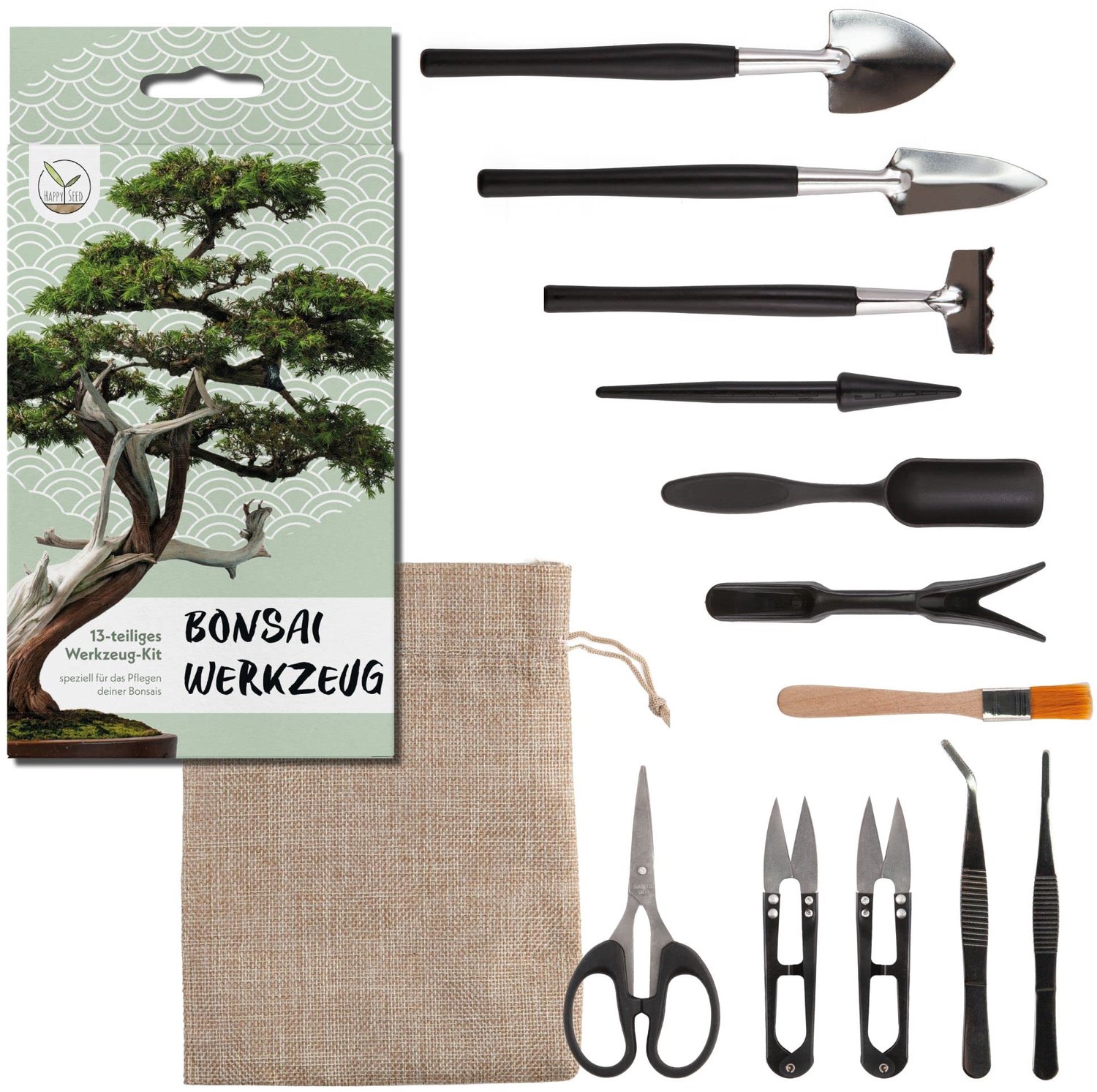 Bonsai Gereedschap 13-delige Starterset - Tuingereedschap - Opbergtas - Kamerplanten - Bonsai Kweek - Professionele Verzorging