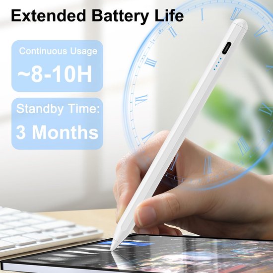 Stylus Pen voor iPad met Magnetische Bevestiging en Vervangbare Tips — afbeelding 4