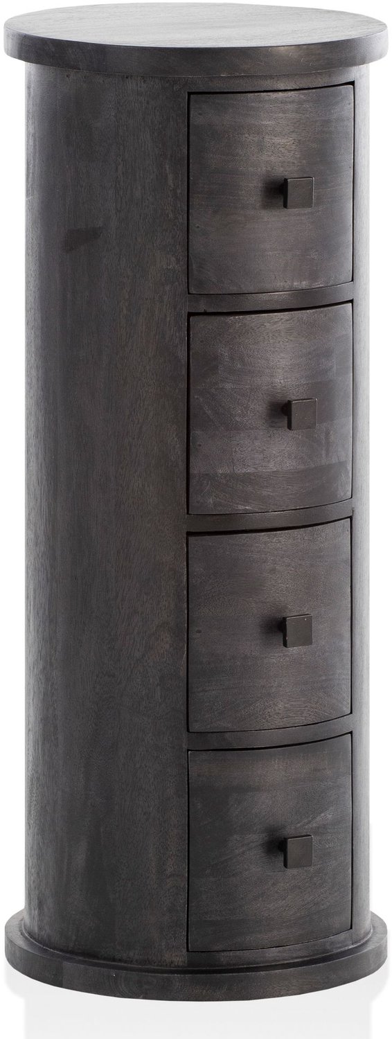 Cosmo Casa Dressoir - Massief mangohout - Zwart - 34 x 34 x 85 cm