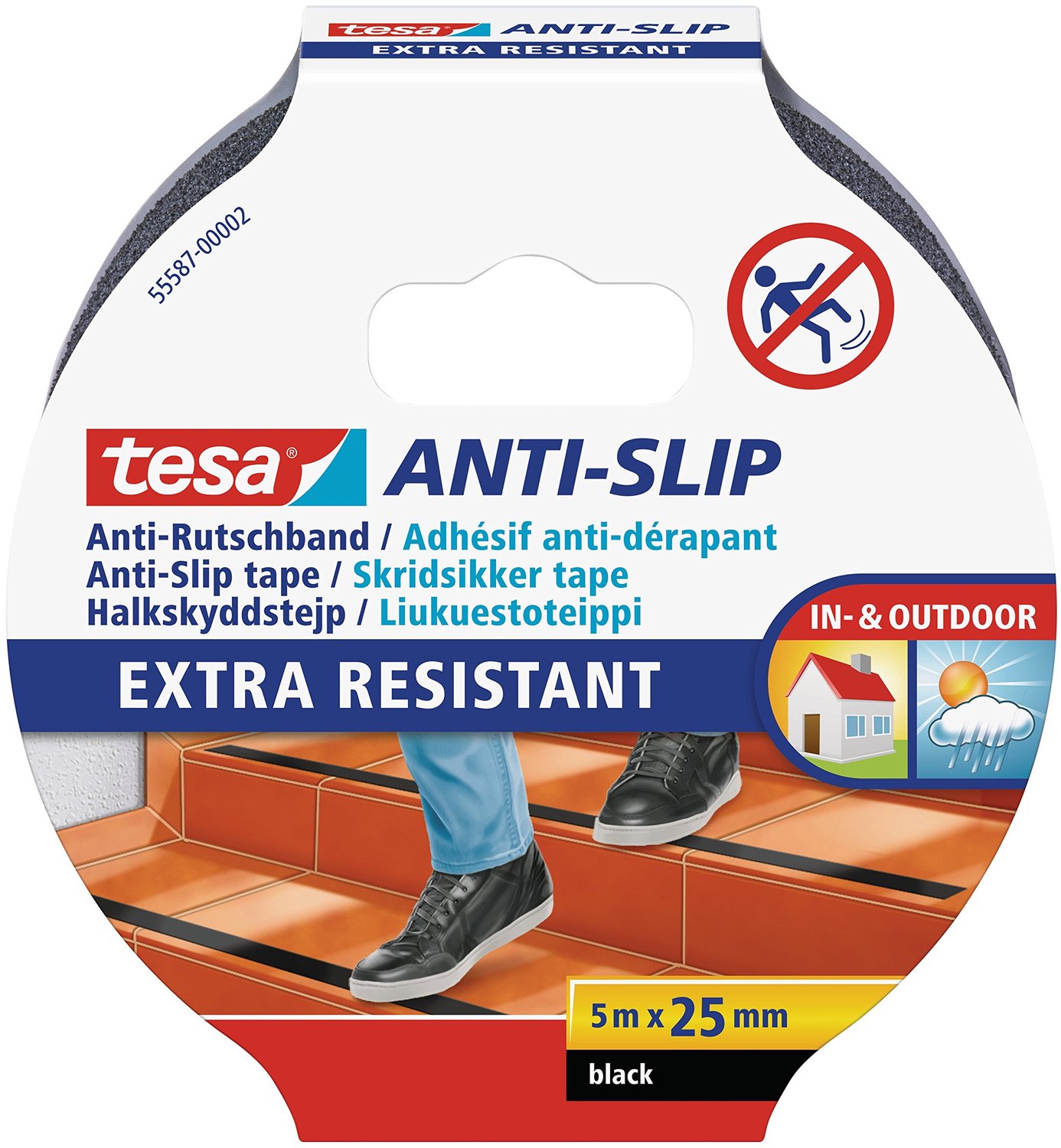 Anti-slip Tape voor Trappen 5m x 25mm Zwart