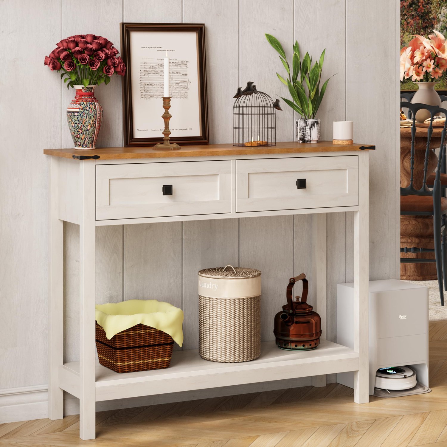 Landhuis Console Tafel met 2 Lades voor Hal
