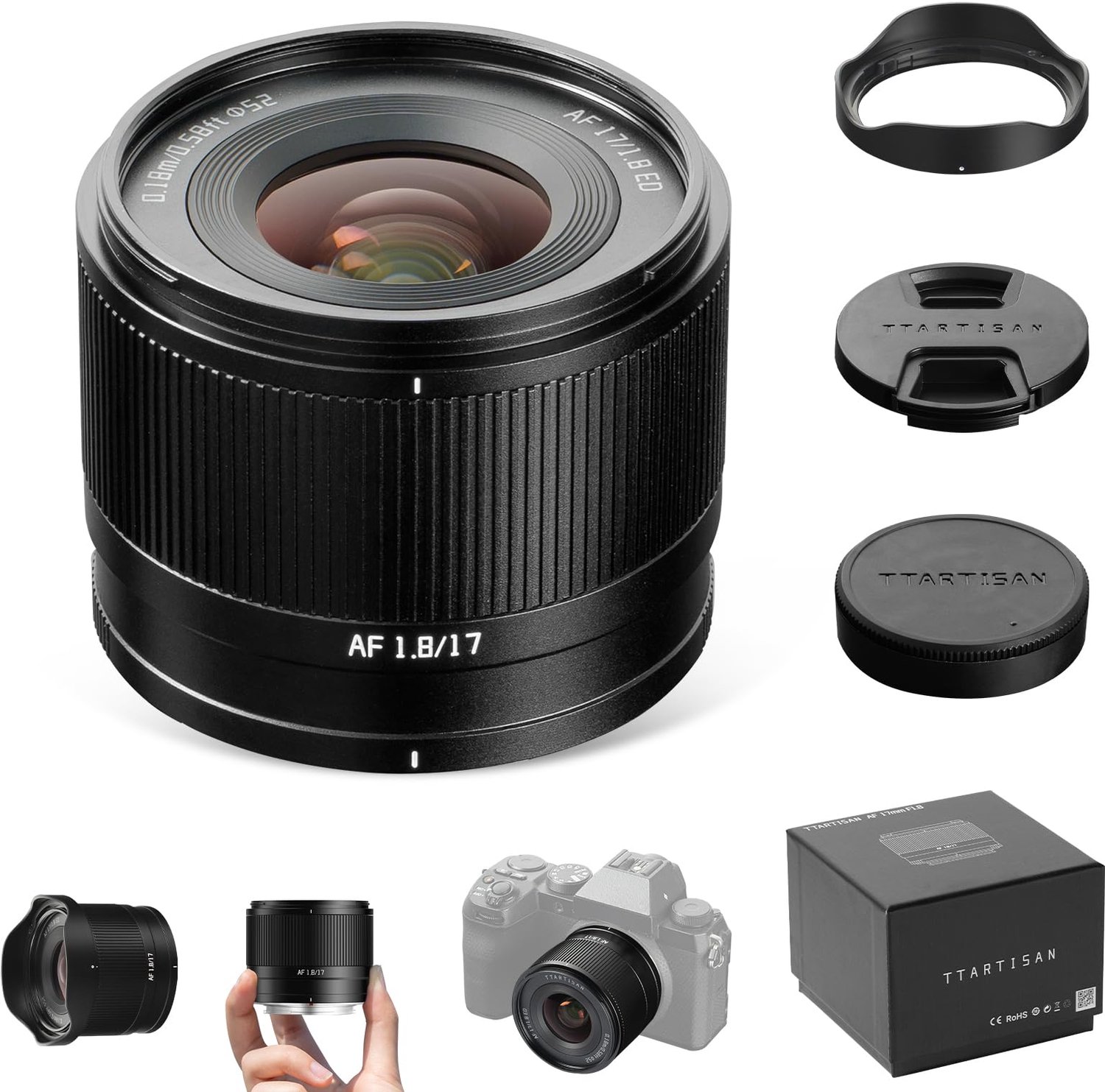 17 mm F1.8 Automatische E-lens voor Sony Compactcamera's