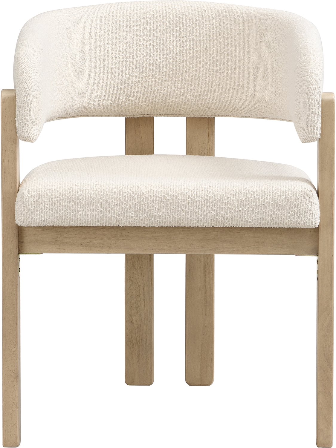 REDOM Eetkamerstoelen set van 4 - Houten frame, bouclé bekleding en armleuningen - Naturel