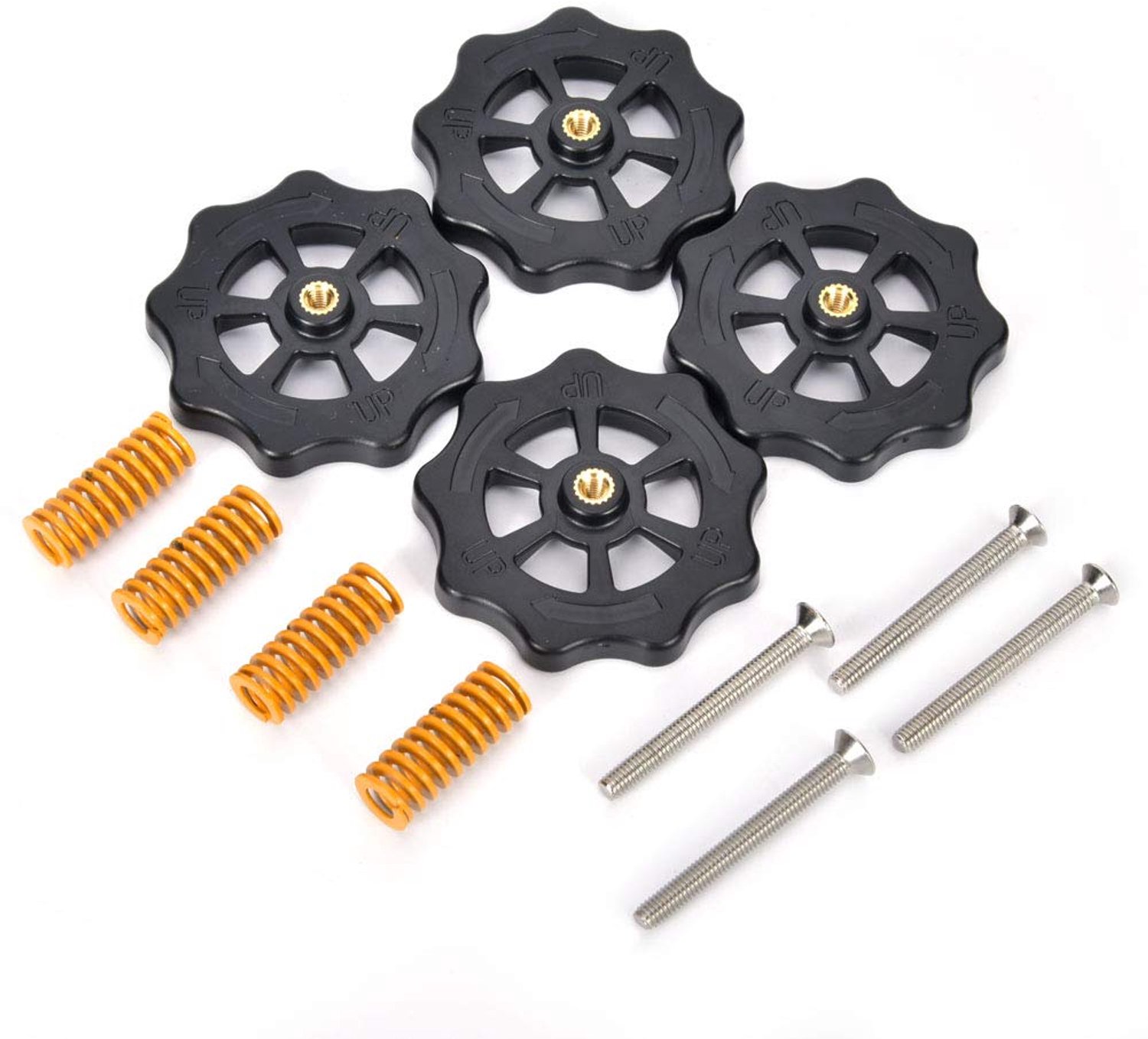 Stelmoer Set 4 Stuks - Draaiende Stelmoer 52mm - Schroeven - Verwarmd Bed - Veercompressie - Compatibel met Printers - Moer