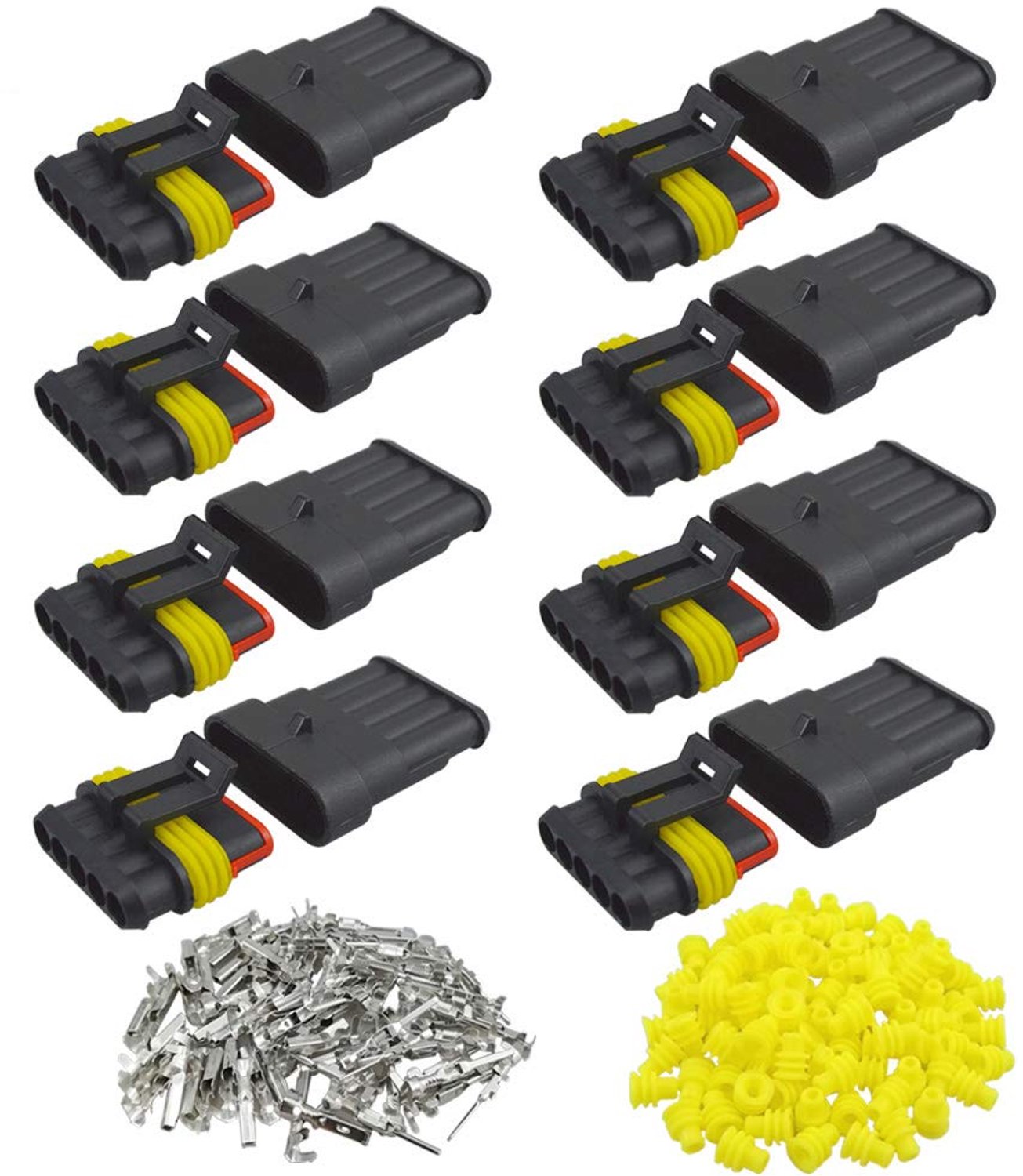 5 Pin Waterproof Connector Set - Sealed Electrical Connector Kit - Automotive Connector - IP67 Connector - Voor Car Truck Boat