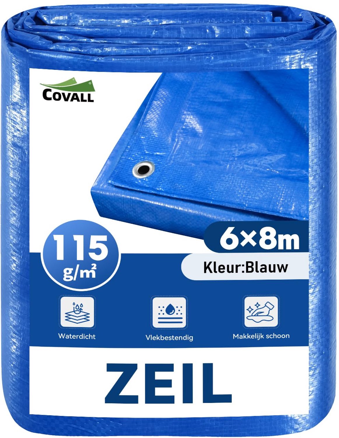 Waterdicht Dekzeil 115 g/m², 6 x 8 m