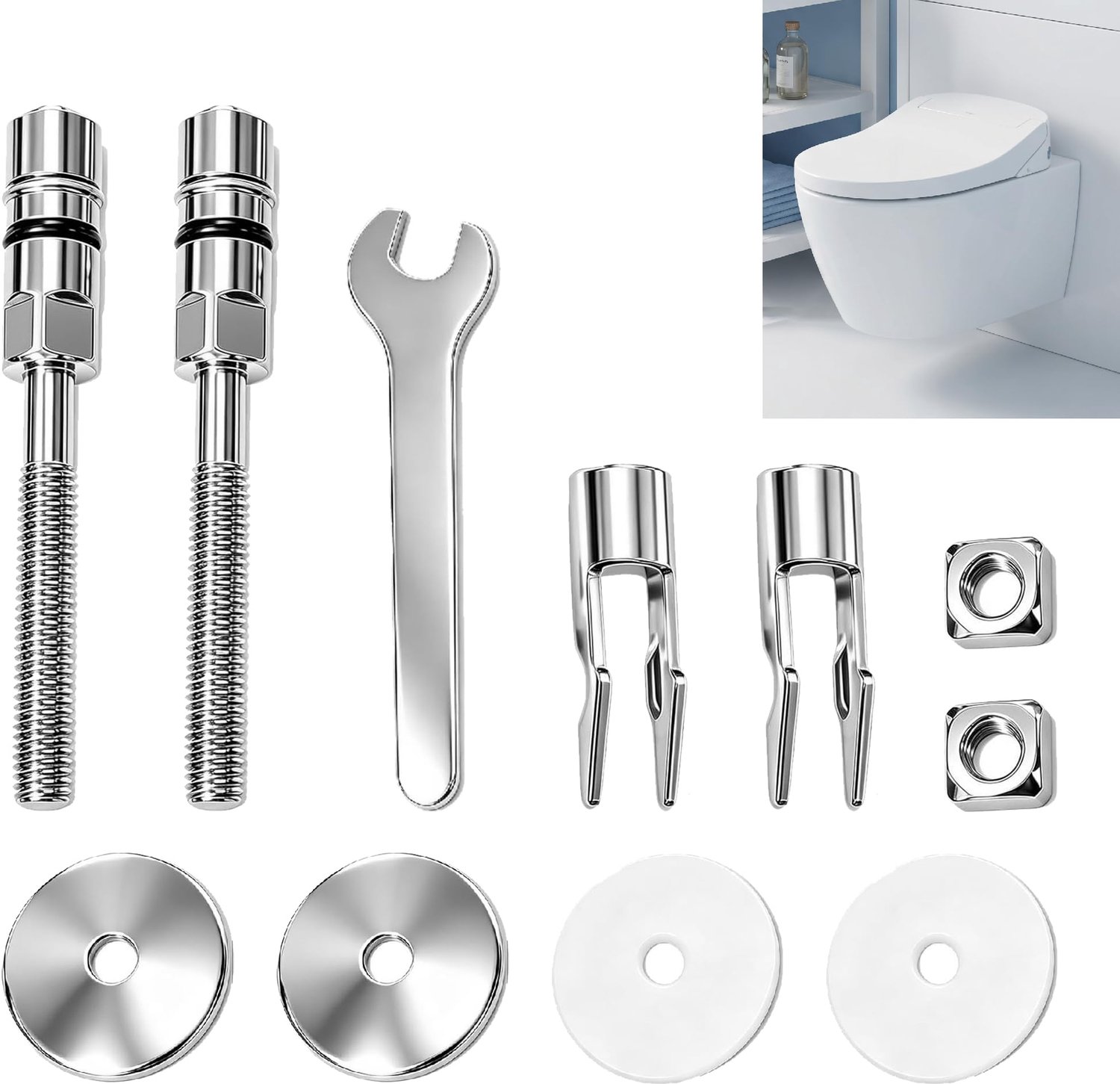 Set van 2 M6 Toiletbril Scharnierhouders van Roestvrij Staal