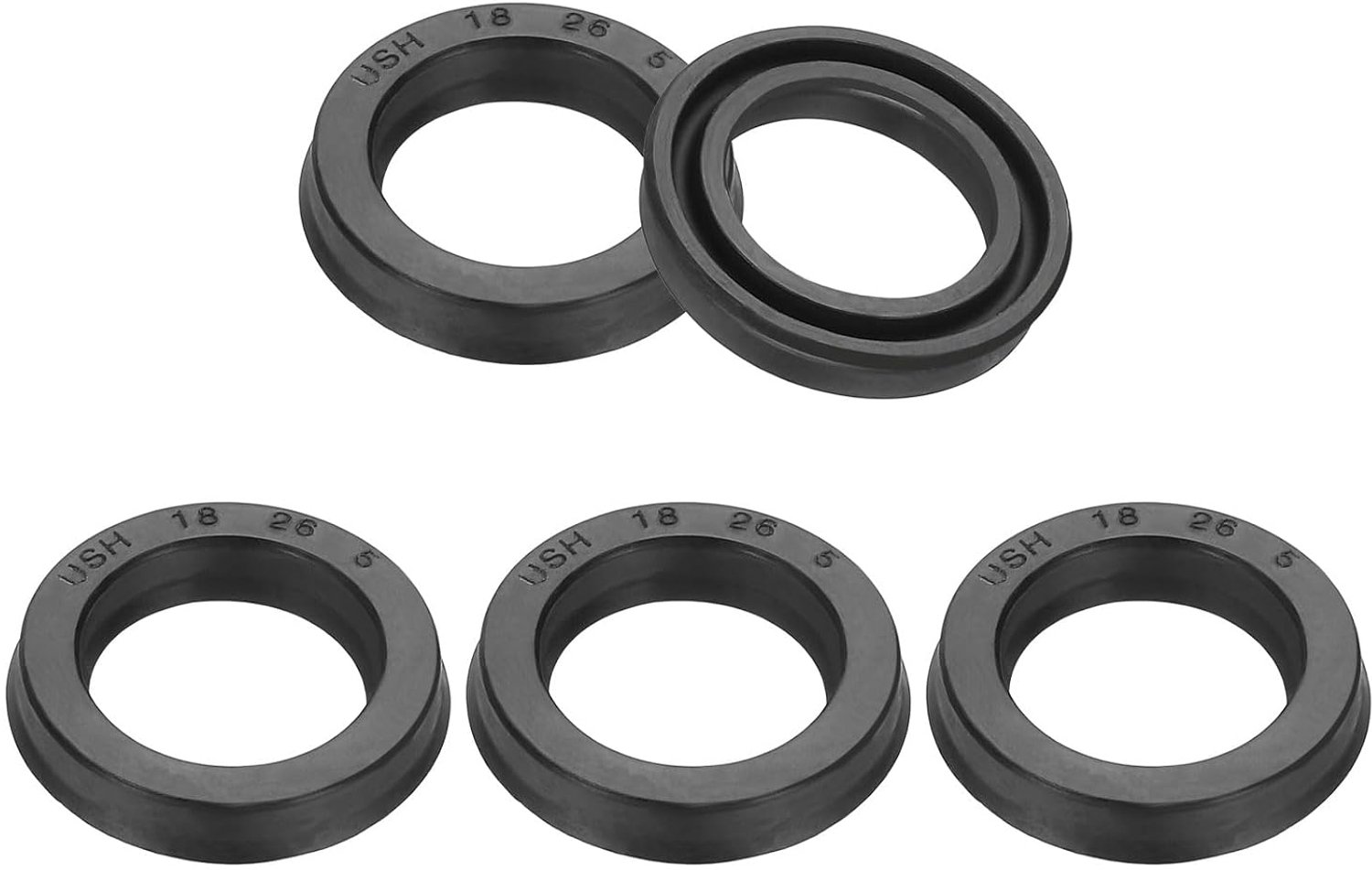 Olieafdichting 18 x 26 x 5 mm - nitrilrubber - zwart - geschikt voor automobielmotor - 5 stuks - ServiceTopper
