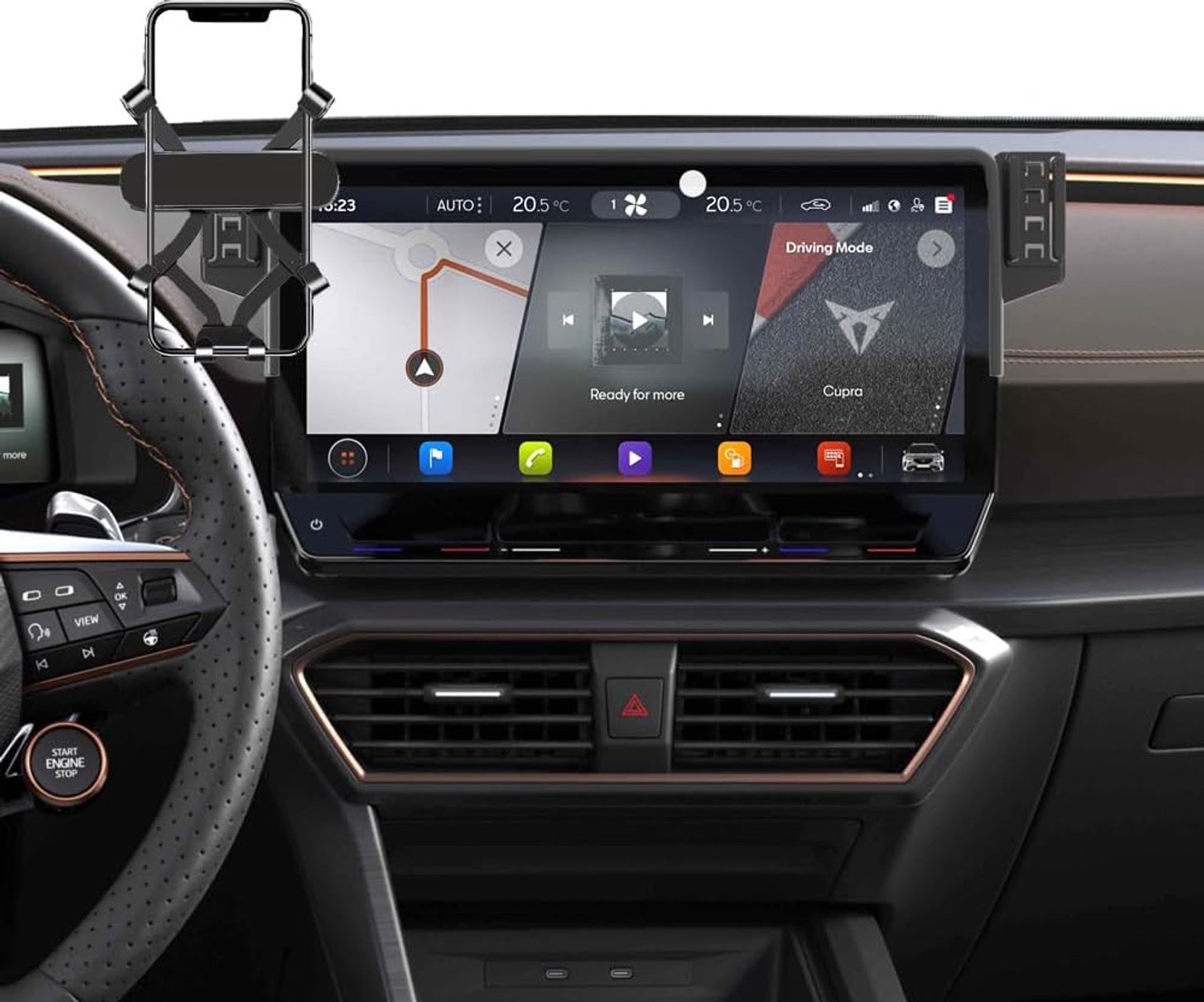 Mobiele telefoonhouder compatibel met 2021-2024 Cupra Formentor/2023-2024 Cupra Leon accessoires (for Cupra - ShopVlot