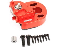 RCAWD No-Motor Full Metal 370 Gearbox W/16T Gear for Axial 1/24 SCX24 Crawlers Upgrades Parts (Red) - ShopVlot