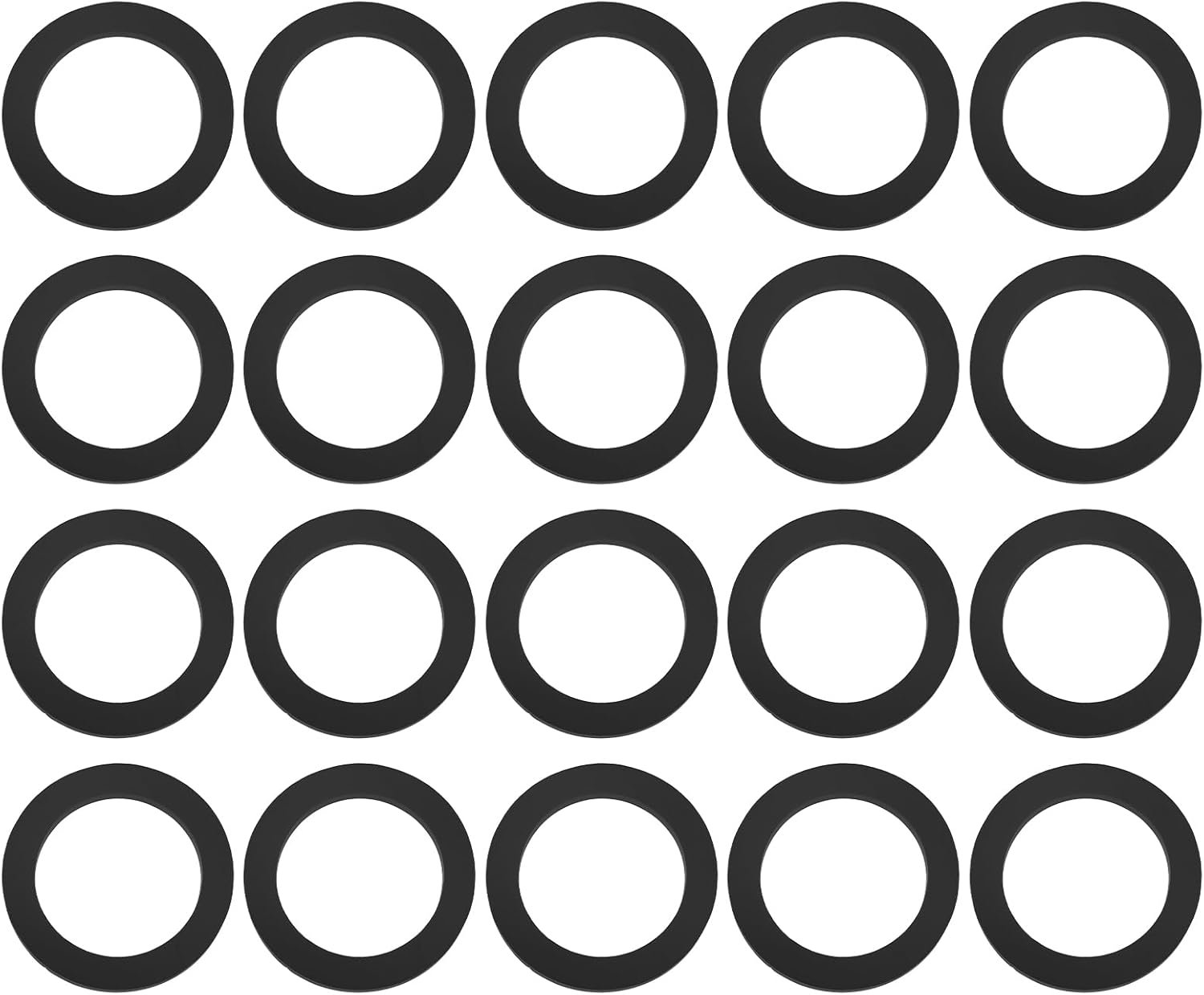 Dailygoods- Rubberen Ringen 20 Stuks - Platte Pakkingen 25 mm x 35 mm x 3 mm - Antislip Functie - Voor Halter Fitnessapparatuur - Onderhoud en Sanitai