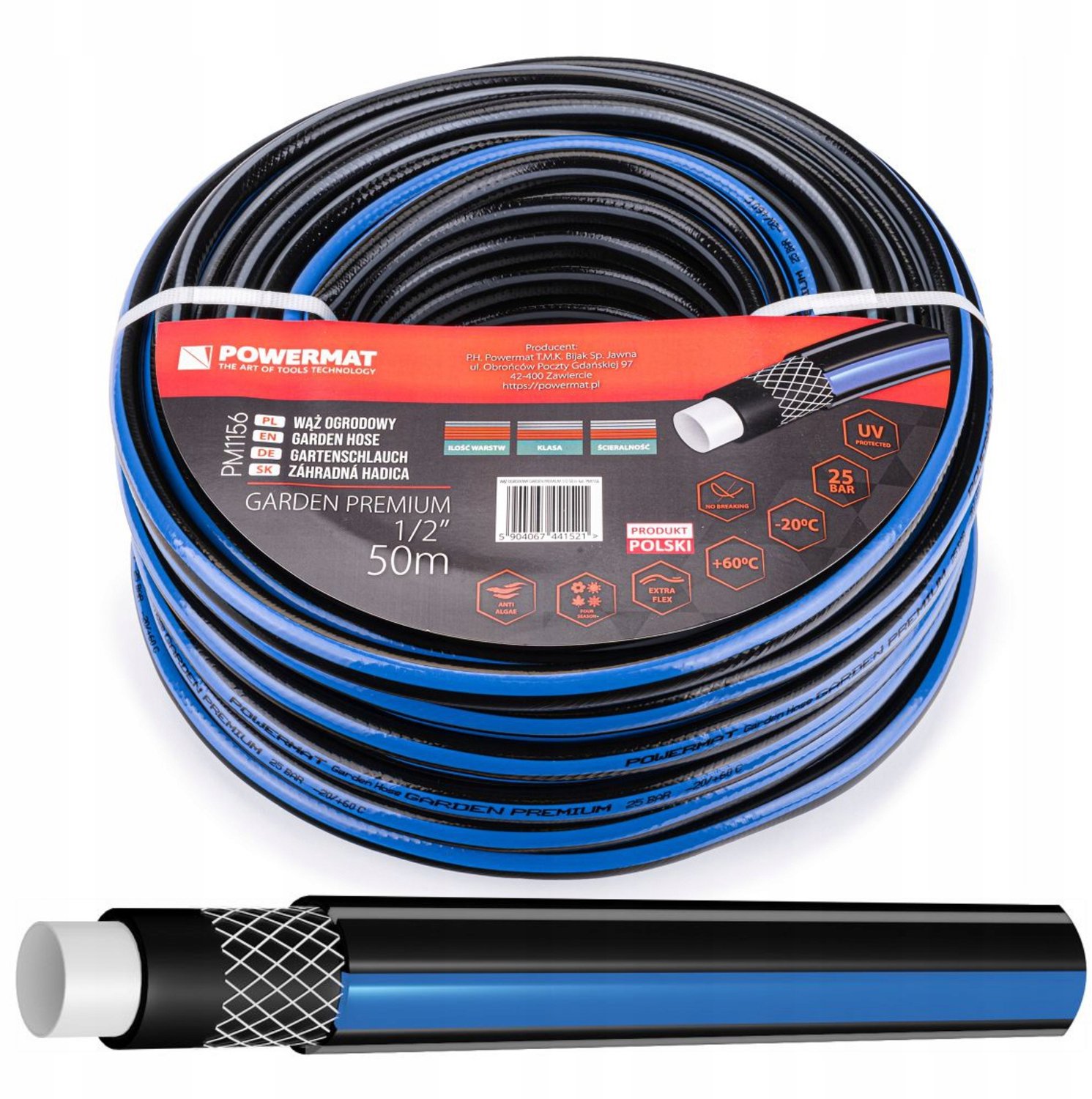 Powermat Tuinslang Garden Premium 1/2" 50m - 4 Laags, 25 Bar
