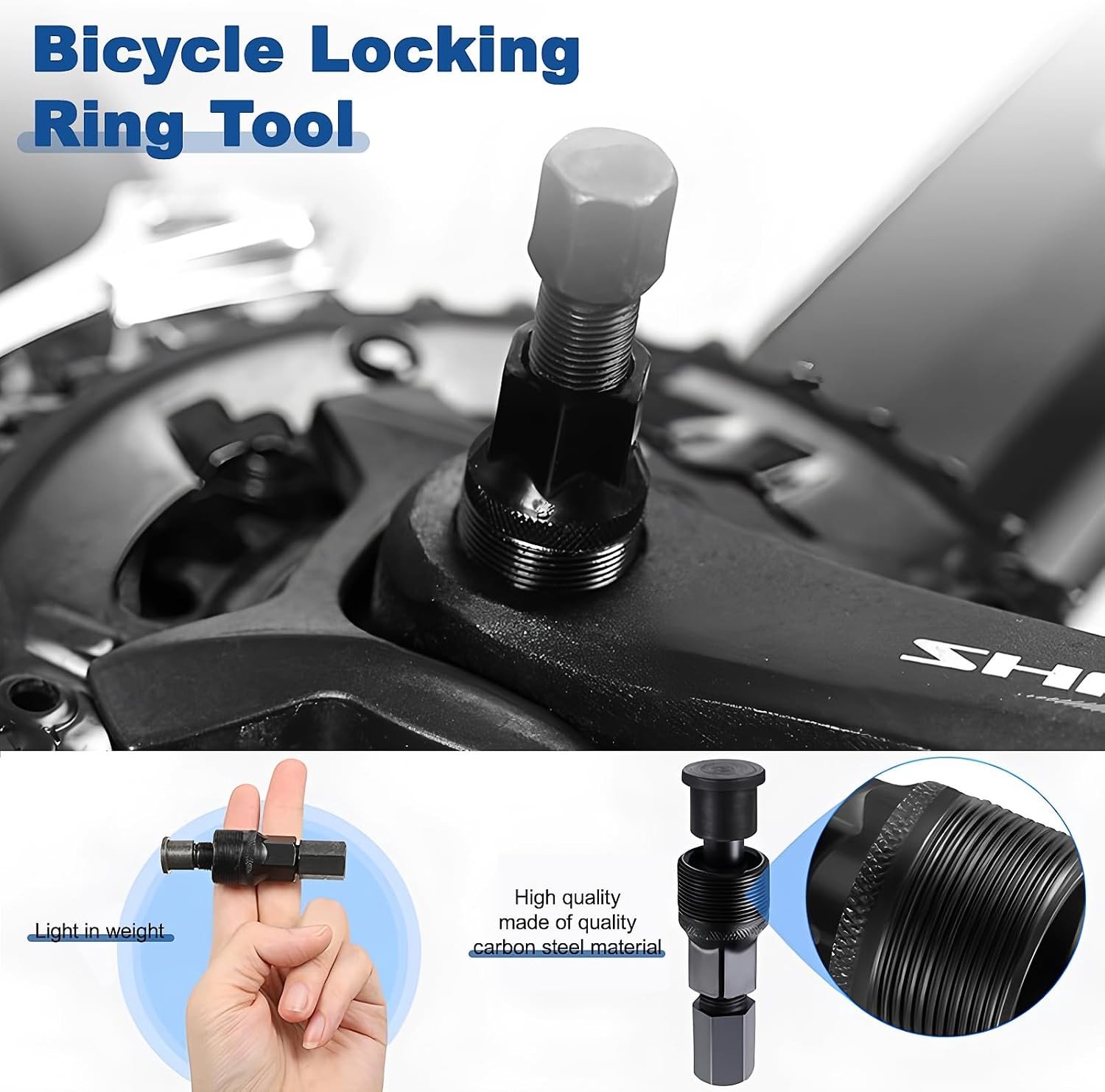 Crankverwijderaar voor Fietsen Zwart Aluminium Crank Puller voor E-Bikes en Fietsreparatie Ondersteuning voor Bottom Bracket Onderhoud