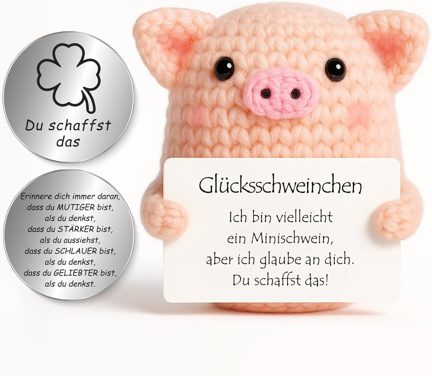 SnelShoppen - Tixlux Pocket Hug Pig Decoratie - Positieve Interieuraccessoire - Zilveren Home Decoratie - Geschikt voor Feesten, Kamers, Kinderen - Un