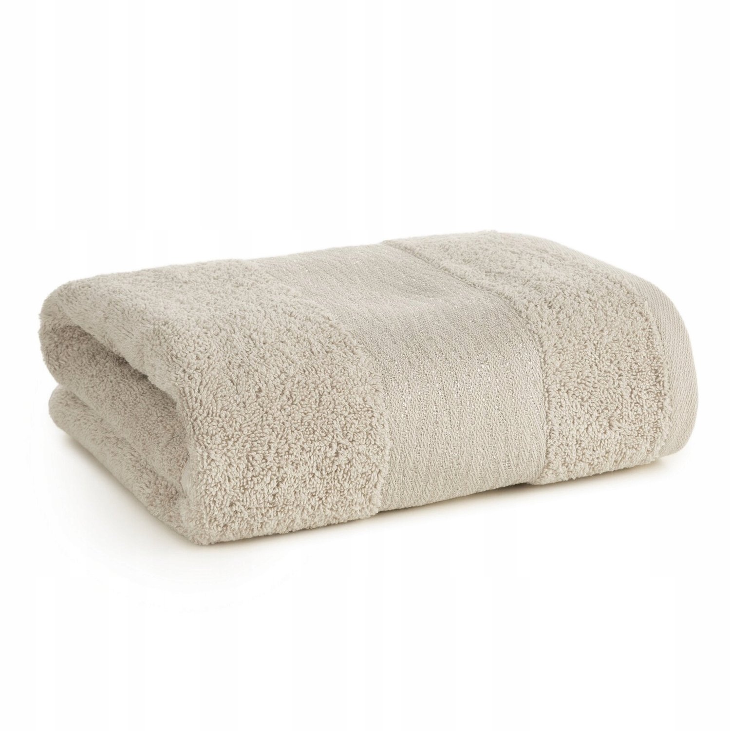 Amber Handdoek Beige 30x50 cm met Glanzende Borduursel