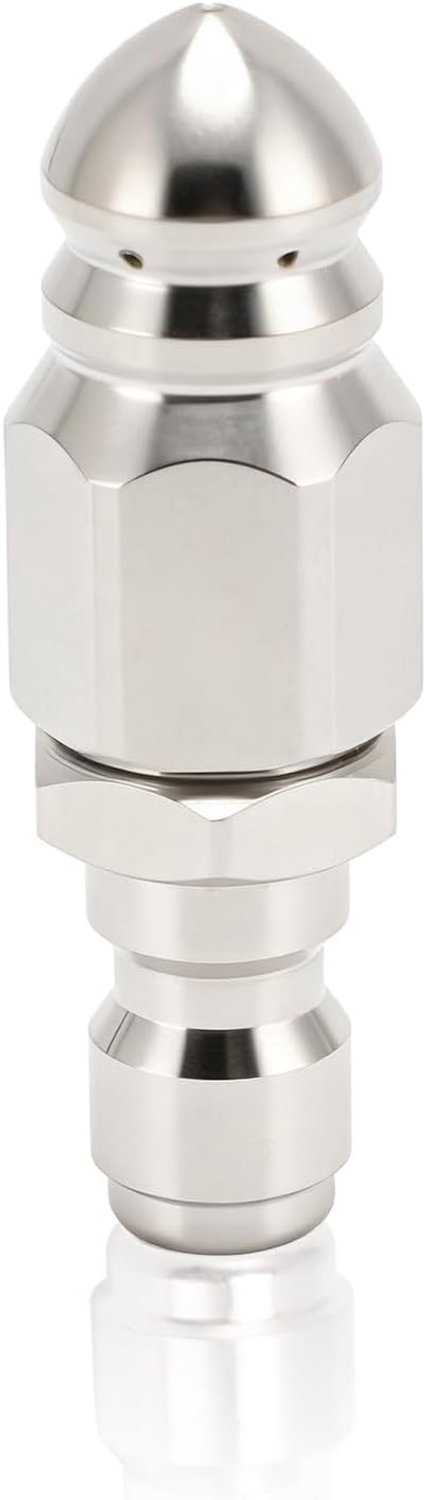 Hoge Druk Afvoerslang Nozzle, 5000 PSI RVS, 1/4 Inch Snelle Ontkoppeling voor Effectieve Afvoerreiniging