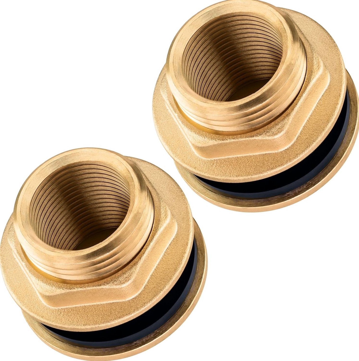 Messing Doorvoer 3/4" Binnendraad voor Regenwatertonnen - 2 Stuks