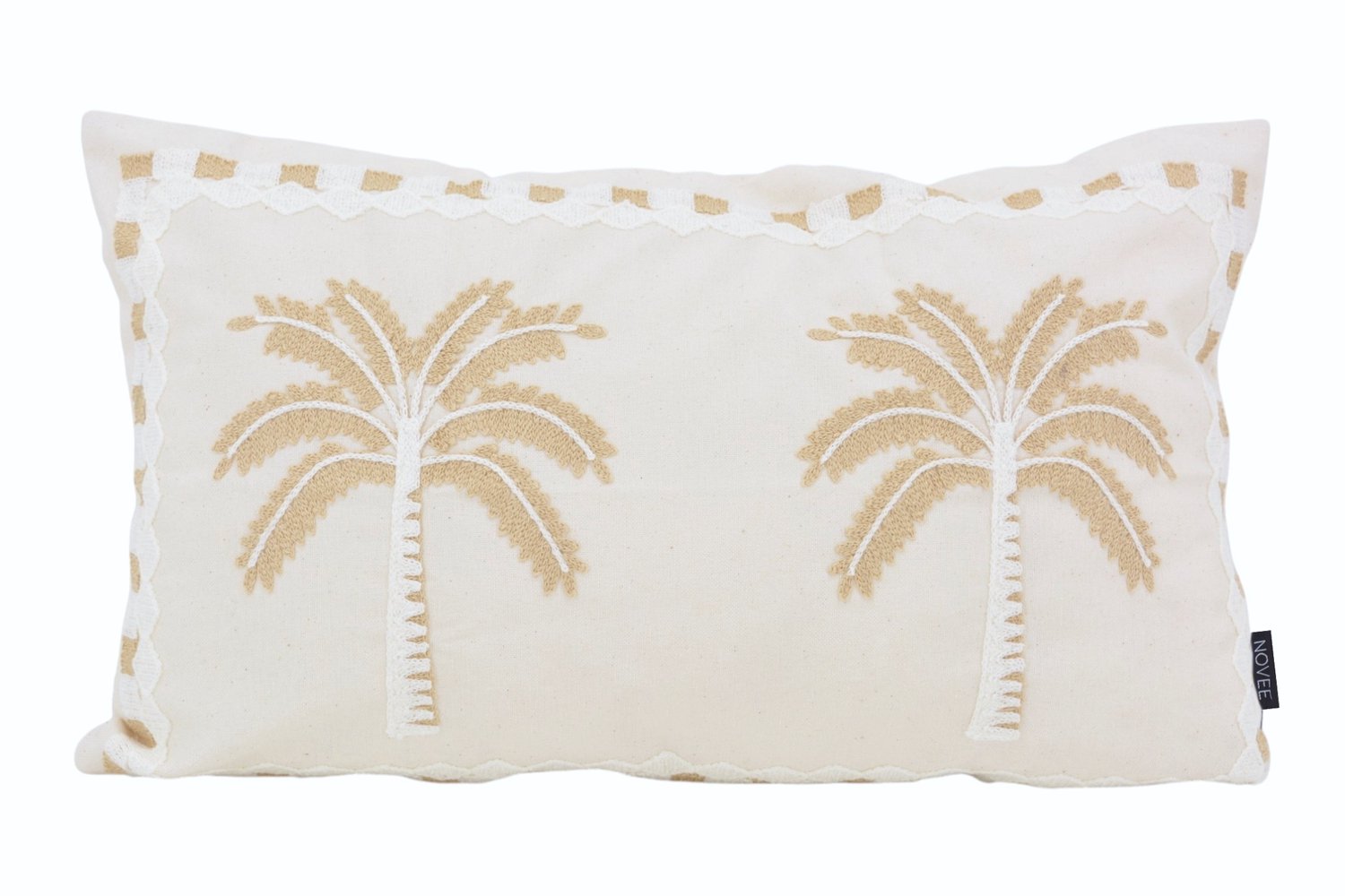 NOVÉE Sierkussen Ibiza Palm Crème | 30x50 cm | Polyester