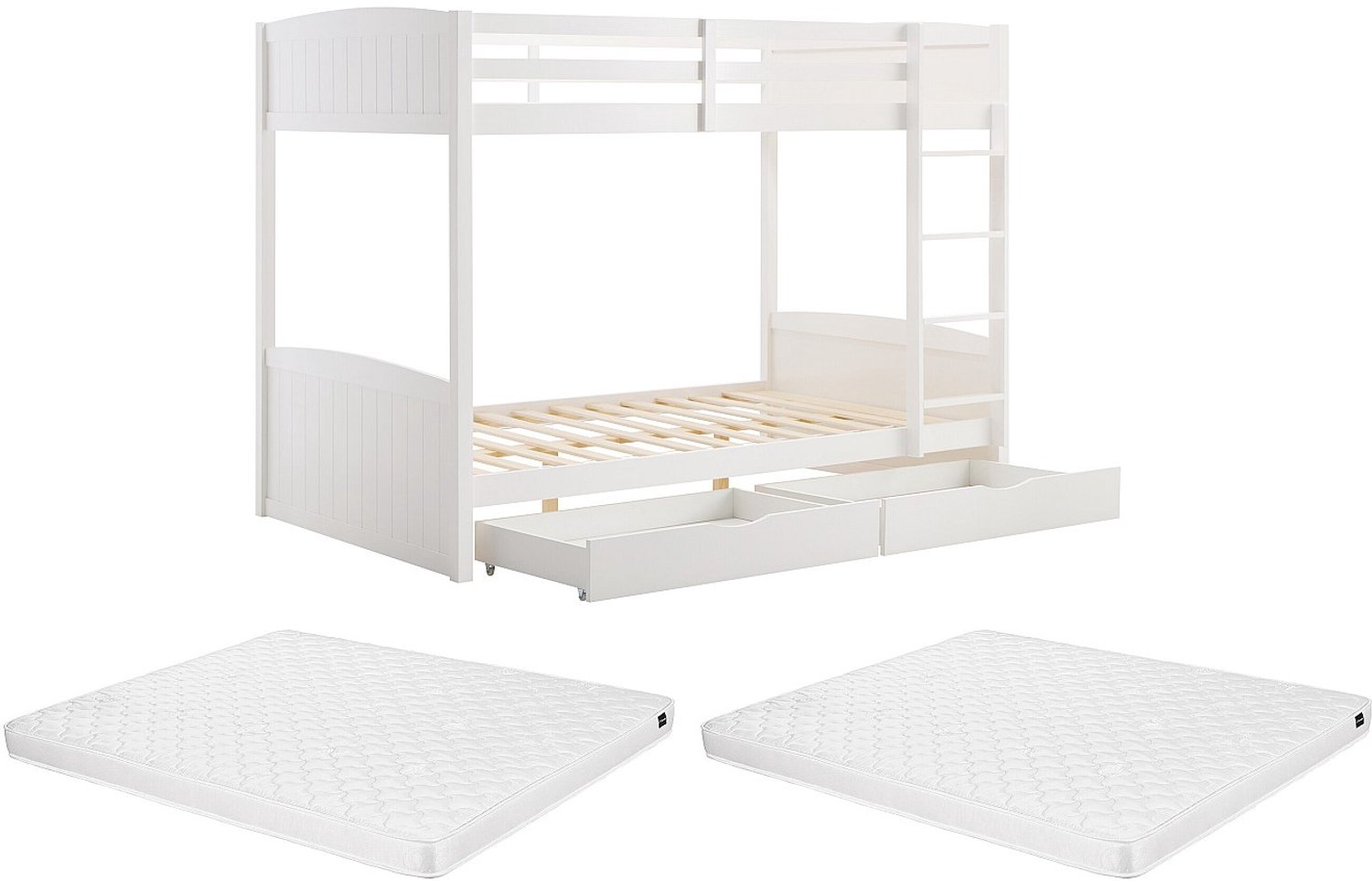 Vente-unique Stapelbed hout wit 120 x 200 cm