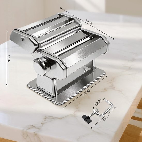 Pasta & Ravioli Maker Set - 150mm Stalen Noodle Maker met 9 Dikte-instellingen — afbeelding 2