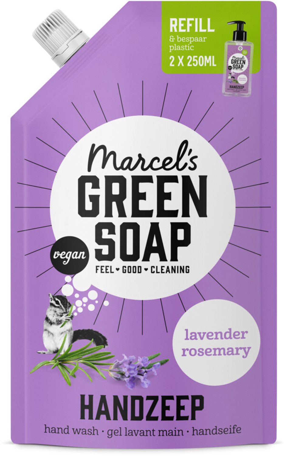 Bol.com Marcel's green soap navulling lavendel rozemarijn 500 ml aanbieding