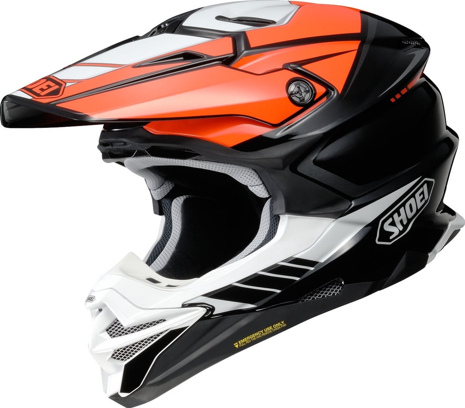 Shoei VFX-WR 06 Jammer TC-8 Zwart Wit Oranje Crosshelm - Helm