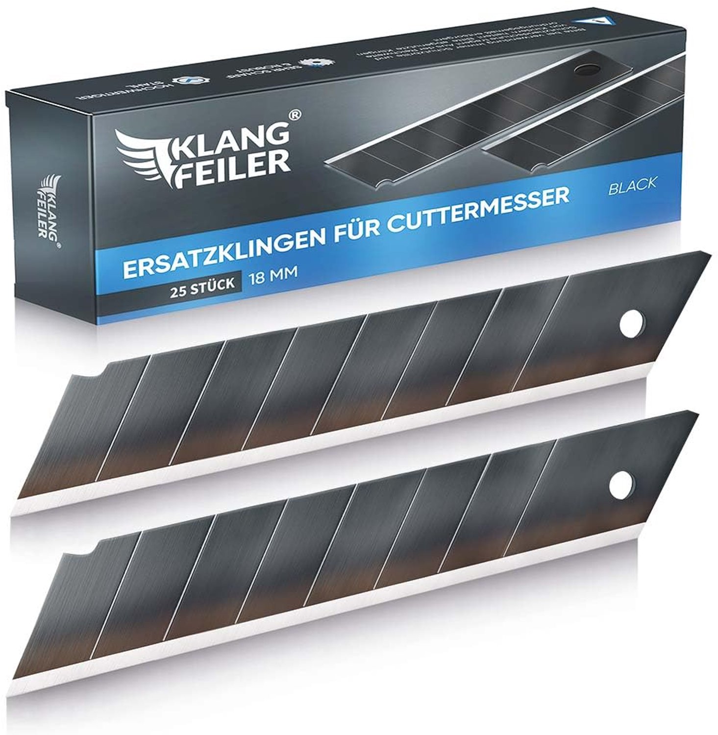 25 Snijbladen - Zwart 18 mm - Vervangende Cutter Bladen