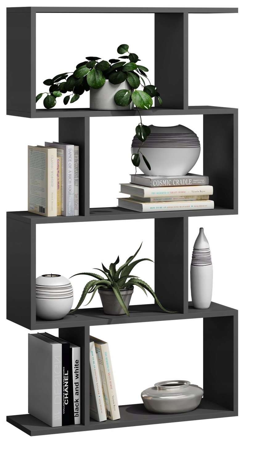 Per La Vita Bask 4 - Boekenkast - Zwart - Staand