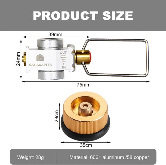 Camping Gasfles Adapter met Lege Functie — afbeelding 2