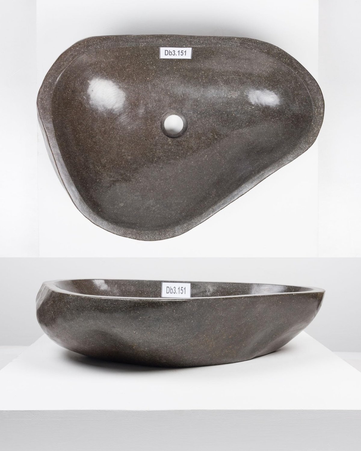 Natuurstenen wastafel - 60 cm - Grijs - Gepolijst
