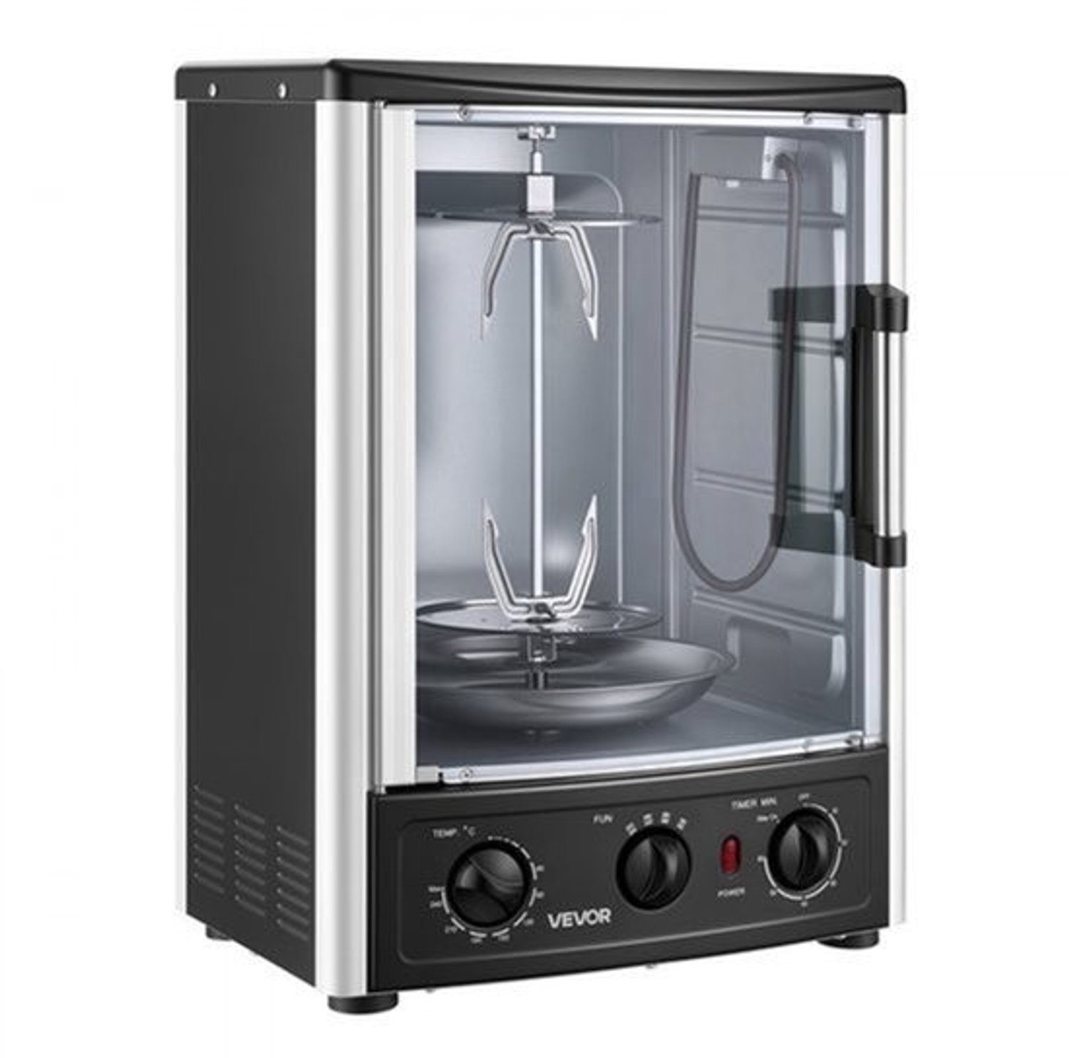 Verticale Dönergrill Elektrisch - 1500 W Vermogen - 22 Liter Inhoud - RVS - Voor Shoarma En Kebab