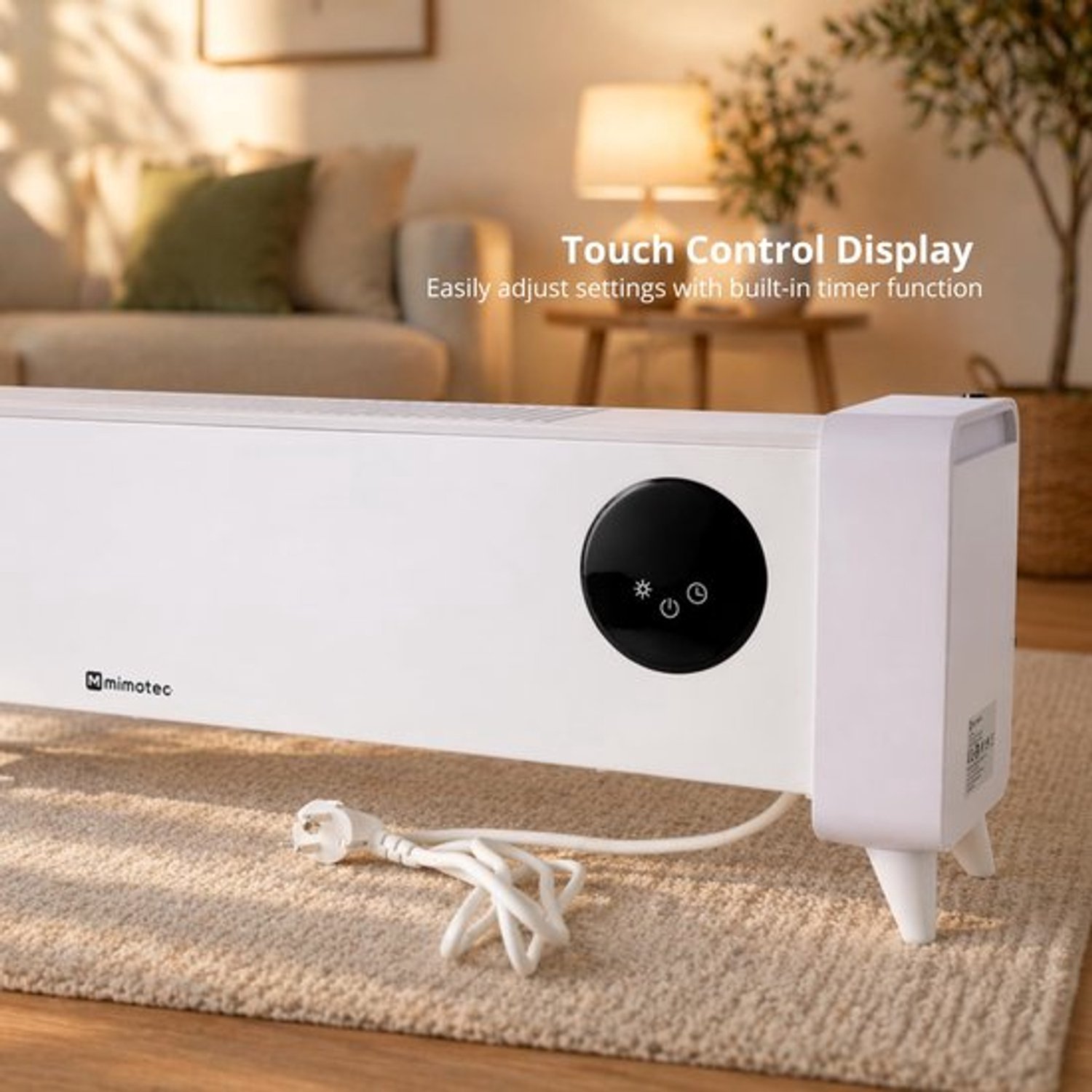 Elektrische convectorradiator, 2200 W, spatwaterdicht IPX4, stil 0 dB, met afstandsbediening, led-display en kinderbeveiliging – foto 4