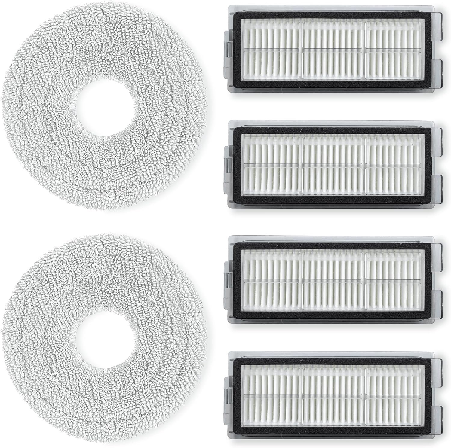 Onderhoudsset voor Conga X70/X50 - 4 krachtige filters en 2 dweilmoppen - ideaal voor schoonmaak - m-winkel