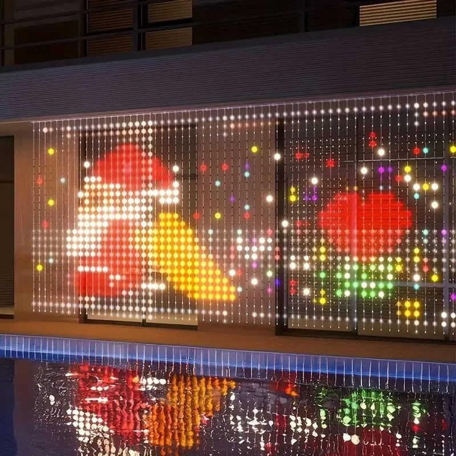 3×3M LED Gordijnverlichting - 400 RGB LED - Smart LED Lichtgordijn - Kerstverlichting Buiten - IP68 Waterdicht - Slimme RGB Sfeerverlichting met App, Dimbaar, Muziekgestuurd & DIY Patronen, Feestverlichting en Kerst, Gordijnen, Buitenmuren -TENGYIF® – foto 6