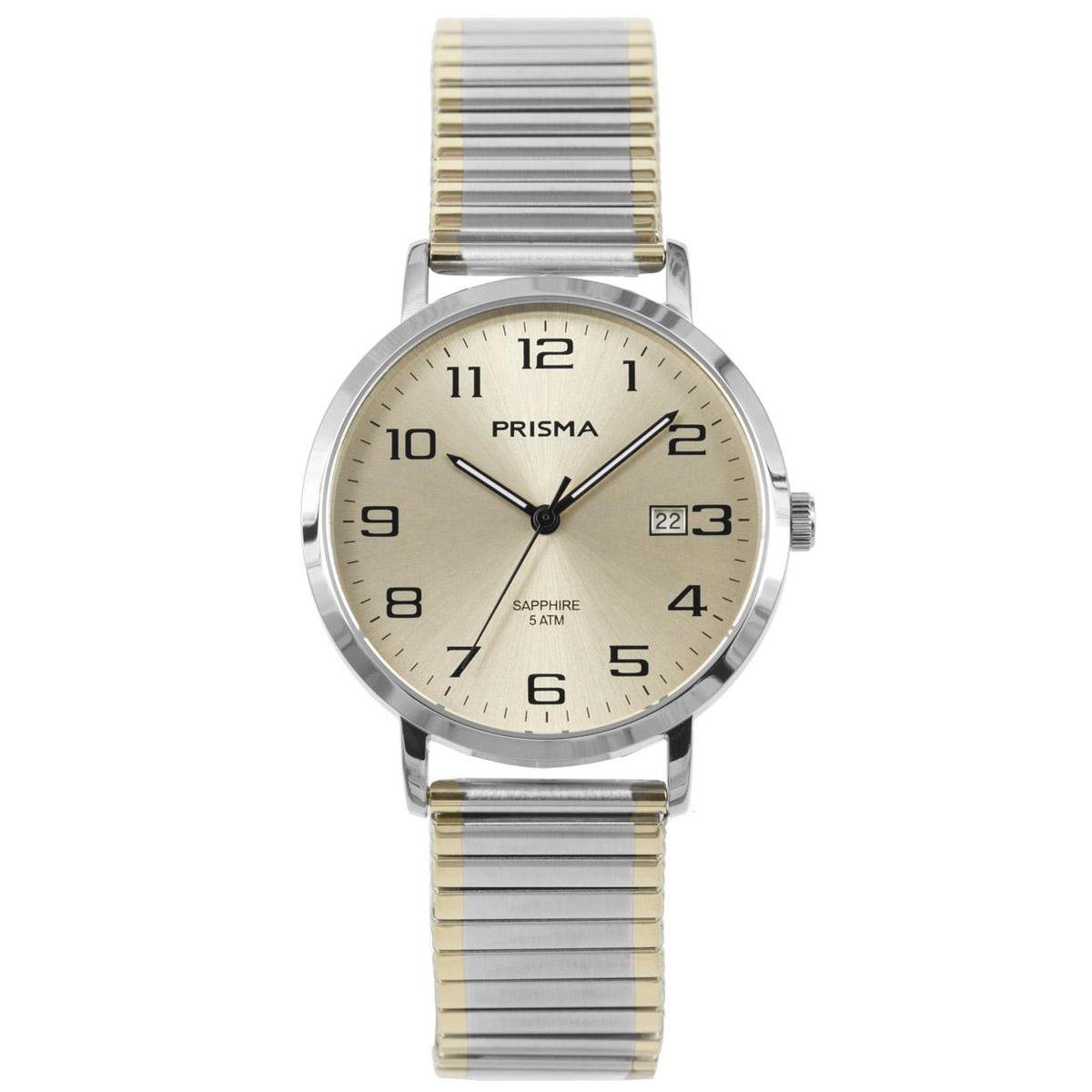 Prisma Stainless Steel Heren horloge P1753 - Staal - Goudkleurig